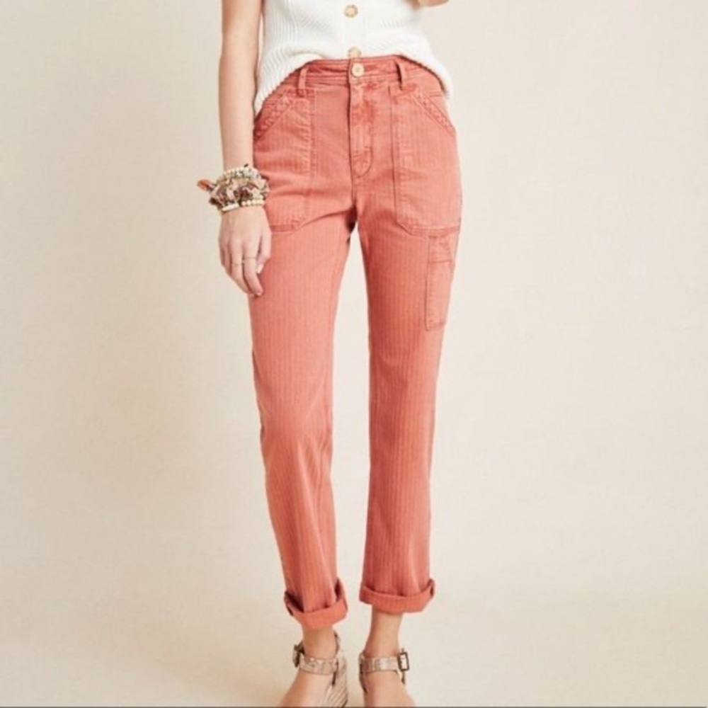 Anthropology Carpenter Pants Salmon Color Denim